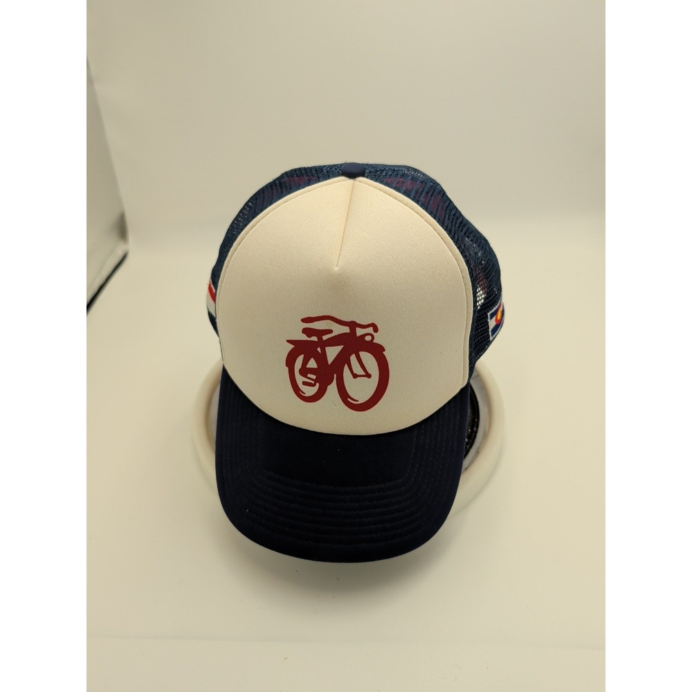 New Belgium Brewing Trucker Hat Navy Cream Bicycle Colorado NC Snapback Cap